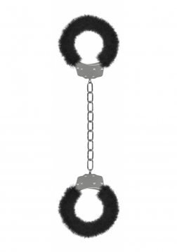 Beginner's Furry Legcuffs  - Black