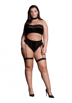 Ananke XII - Three Piece with Choker, Bandeau Top and Pantie with Garters