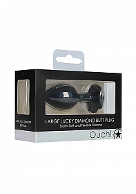 Large Lucky Diamond Butt Plug - Black
