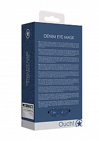Denim Eye Mask - Roughend Denim Style - Blue..