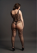 Lace and Fishnet Bodystocking - Plus Size