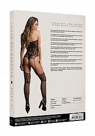 Strapless, Crotchless Teddy with Stockings - One Size
