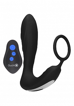 E-stim & Vibr Butt plug CR and Wrls Rmt - Black