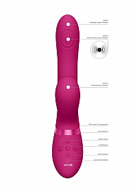 VIVE-HIDE Rechargeable Pulse & Airwave Technology Silicone Vibrator - Pink..