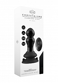 Rimly - Vibrating Glass Butt Plug with Suction Cup