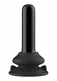 Thumby - Glass Vibrator - Witch Suction Cup and Remote - Rechargeable - 10 Speed - Black