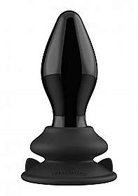 Stretchy - Glass Vibrator - Witch Suction Cup and Remote - Rechargeable - 10 Speed - Black