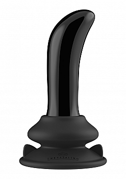 Prickly - Glass Vibrator - With Suction Cup and Remote - Rechargeable - 10 Speed - Black