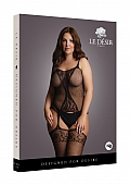 Fishnet and Lace Suspender Bodystocking - Plus Size