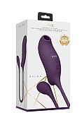 Quino - Rechargeable Silicone Airwave & Vibrating Egg Vibrator - Purple..