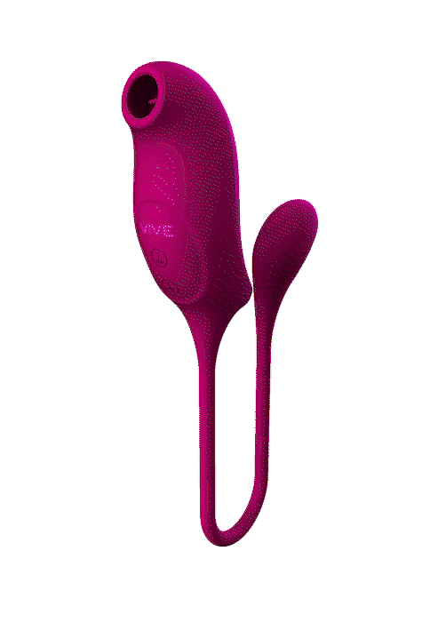 Quino - Rechargeable Silicone Airwave & Vibrating Egg Vibrator - Purple..