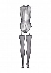 Contrast Suspender Bodystocking - One Size