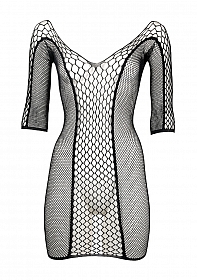 Duo Net Sleeved Mini Dress - One Size