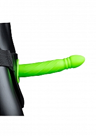 Glow in the Dark Twisted Hollow Strap-On - 8" / 20 cm