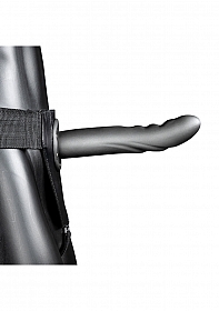 Textured Curved Hollow Strap-on - 8'' / 20 cm - Gun Metal