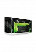 Glow in the Dark Ribbed Hollow Strap-On with Balls - 8\