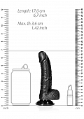 Curved Realistic Dildo with Balls and Suction Cup - 6\