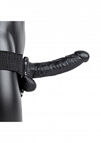 Hollow Strap-on with Balls - 7'' / 18 cm - Black