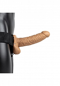 Hollow Strap-on with Balls - 7'' / 18 cm - Tan
