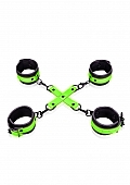 Hand and Ankle Cuffs with Hogtie - Glow in the Dark