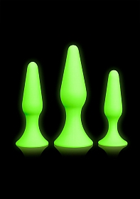 Butt Plug Set - Glow in the Dark - Neon Green/Black