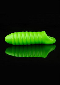 Swirl Thick Stretchy Penis Sleeve - GitD - Neon Green