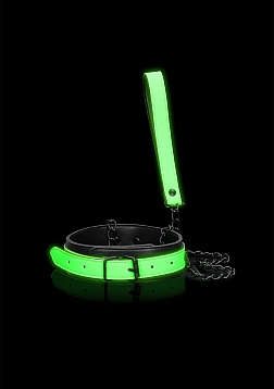 Collar and Leash - Glow in the Dark - Neon Green/Black