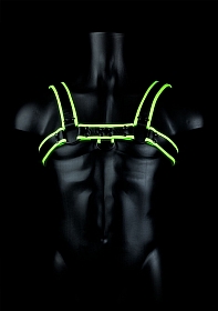 Chest Bulldog Harness  - GitD - Neon Green/Black - L/XL