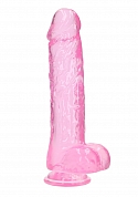 10" / 25,4 cm Realistic Dildo With Balls - Pink