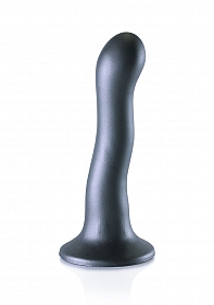 Ultra Soft Curvy G-Spot Dildo - 7'' / 17 cm - Gun Metal