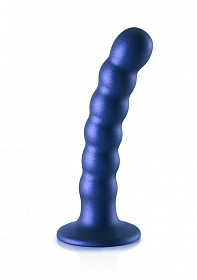 Beaded G-Spot Dildo - 5'' / 13 cm - Metallic Blue