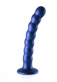 Beaded G-Spot Dildo - 6,5'' / 16,5 cm - Metallic Blue