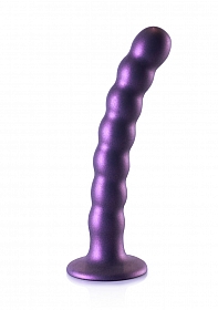 Beaded G-Spot Dildo - 6,5'' / 16,5 cm - Metallic Purple