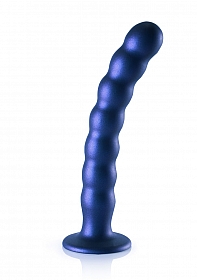 Beaded G-Spot Dildo - 8'' / 20,5 cm - Metallic Blue