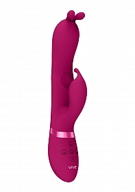 Triple Action Vibrating Rabbit with PulseWave Shaft - Pink