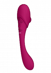 Double Ended Pulse Wave Air-Wave Bendable Vibrator - Pink