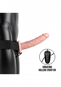 Vibrating Hollow Strap-on No Balls - 8'' / 20,5 cm - Flesh