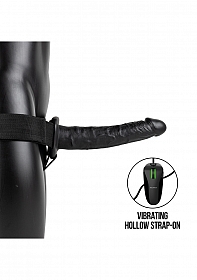Vibrating Hollow Strap-on No Balls - 10'' / 24,5 cm - Black