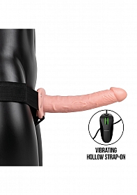 Vibrating Hollow Strap-on No Balls - 10'' / 24,5 cm - Flesh
