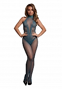 Fishnet and Lace Bodystocking - One Size - Ocean Deep