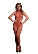 Fishnet and Lace Bodystocking - One Size - Sunset Glow