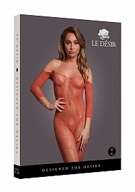 Lace Long-Sleeved Bodystocking - One Size