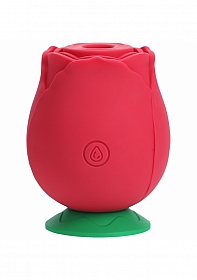 LoveLine - The Rose - 10 Speed Air Pulse Vibe - Silicone - Rechargeable - Waterproof - Red