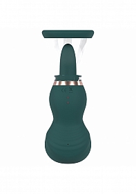 Pumped - Sensual - Automatic - 13-Speed - Silicone - Rechargeable Vulva & Breast Pump - Forest Green