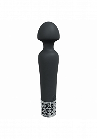 Royal Gems -Scepter - 10 Speed Silicone Rechargeable Vibrator - Black