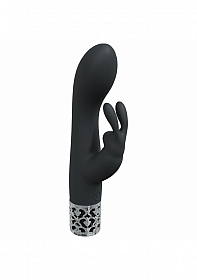 Royal Gems - Royal Rabbit - 10 Speed Silicone Rechargeable Vibrator - Black