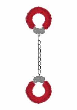 Beginner's Furry Legcuffs  - Red