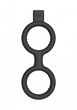 E-Stimulation Cock Ring with Ballstrap - Black