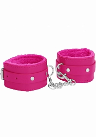 Ouch! Plush Leather Ankle Cuffs - Pink
