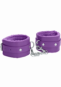 Plush Leather Ankle Cuff - Purple